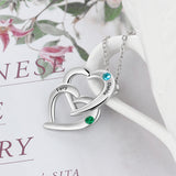 TWO HEART BSTONE NECKLACE