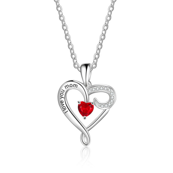 925 Sterling Silver One Birthstone Necklace