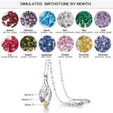 925 Sterling Silver Three Birthstone Necklace
