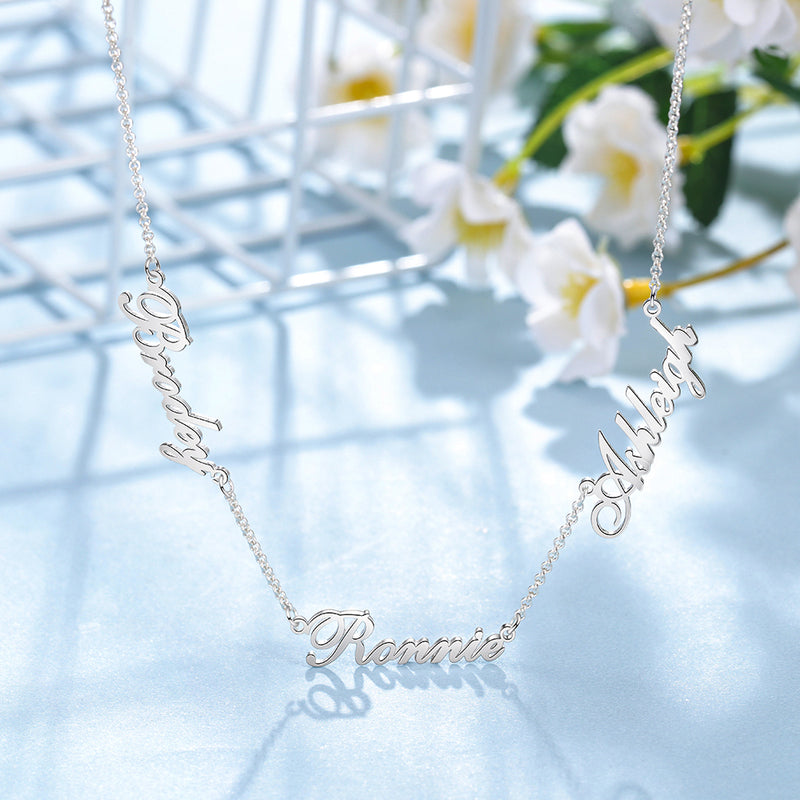 Custom three name necklace