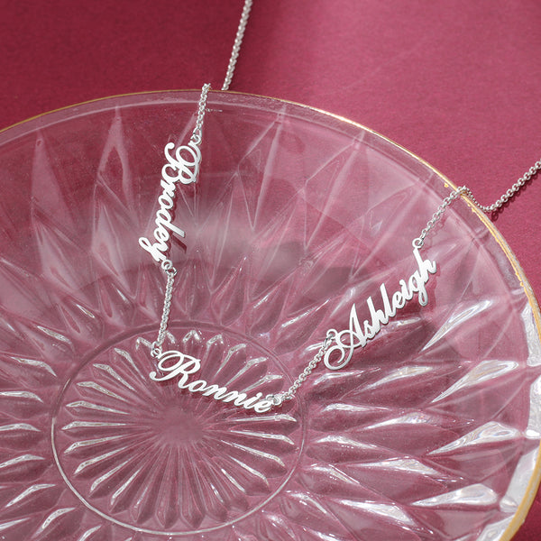 Custom three name necklace