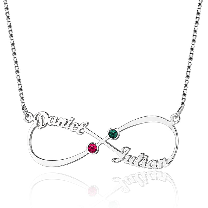 Custom 8 character birthstone name necklace