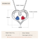 925 Sterling Silver Two Birthstone Necklace