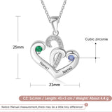Two Heart Birthstone Necklace