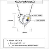 Custom 925 Sterling Silver Two Birthstone Necklace