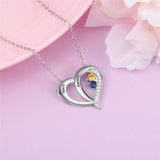 Custom 925 Sterling Silver Two Birthstone Necklace