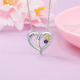 Custom 925 Sterling Silver Two Birthstone Necklace