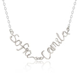 925 Silver Double Names Necklace