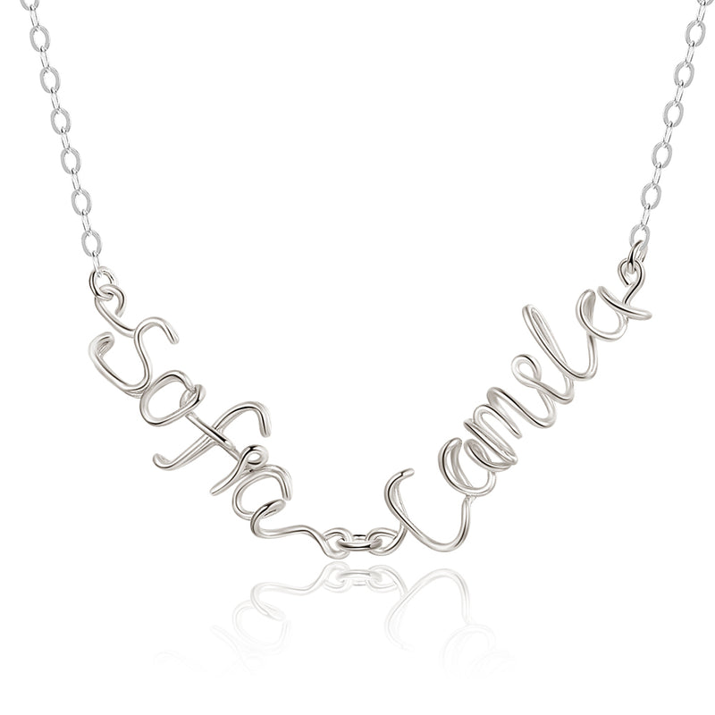 925 Silver Double Names Necklace