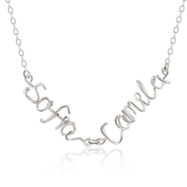 925 Silver Double Names Necklace