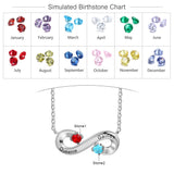 S925 Infinity Pendant Necklace with Birthstone