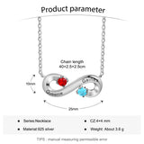 S925 Infinity Pendant Necklace with Birthstone