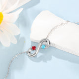 S925 Infinity Pendant Necklace with Birthstone