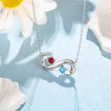 S925 Infinity Pendant Necklace with Birthstone
