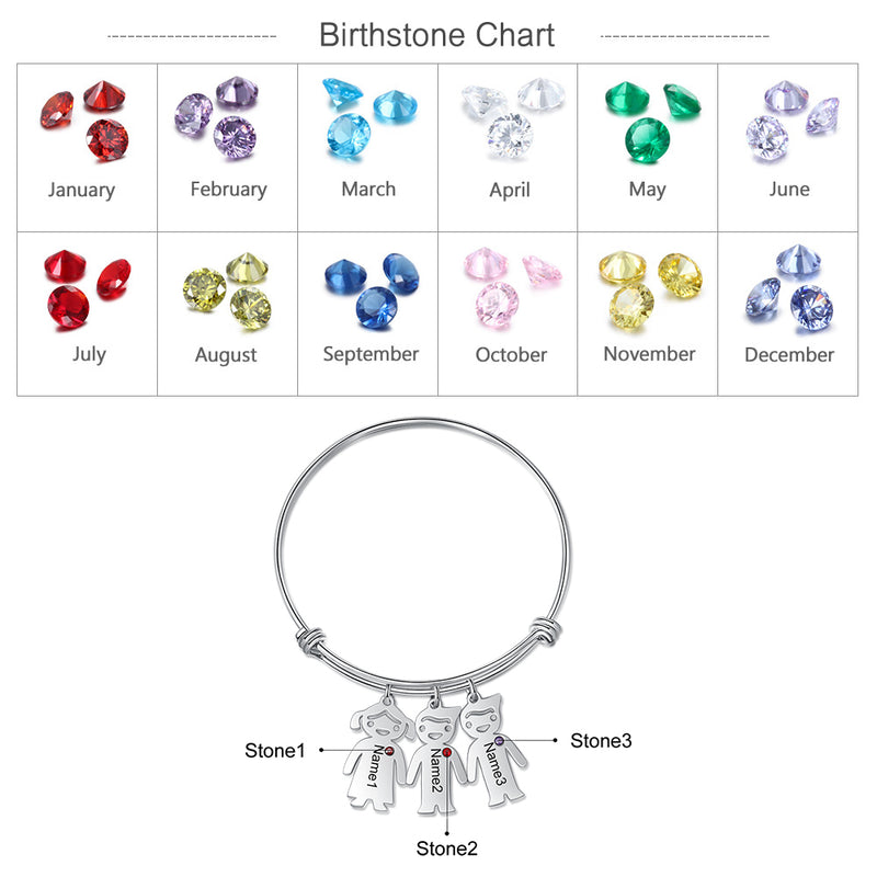 Personalized Stainless Steel Baby Boy Girl Bangle Bracelet
