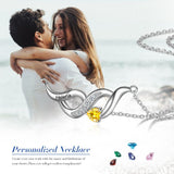 Sterling Silver Infinity Shape Birthstone Pendant Necklace