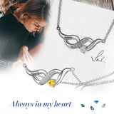 Sterling Silver Infinity Shape Birthstone Pendant Necklace