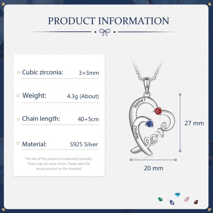Sterling Silver LOVE Heart Necklace