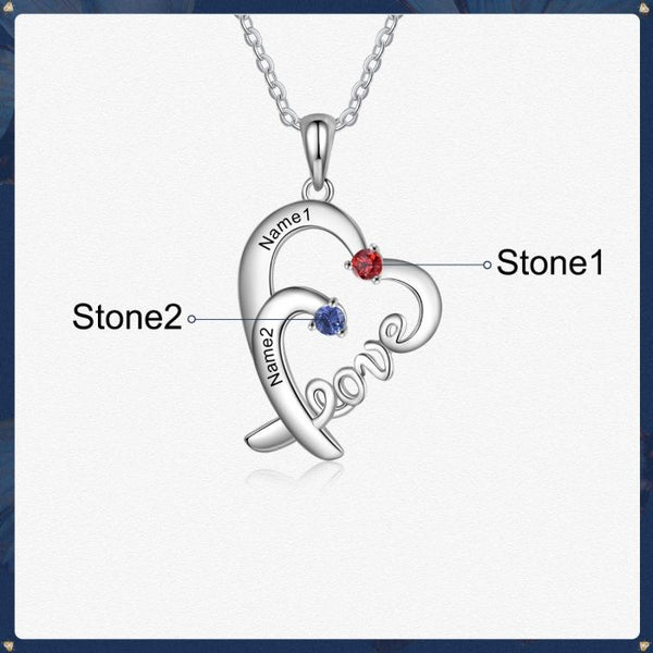 Sterling Silver LOVE Heart Necklace