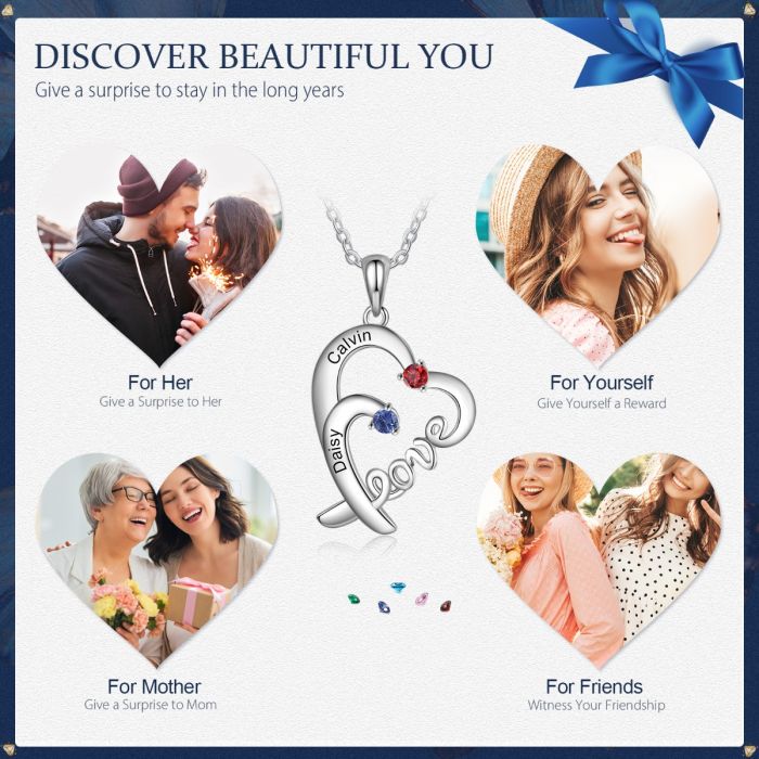 Sterling Silver LOVE Heart Necklace