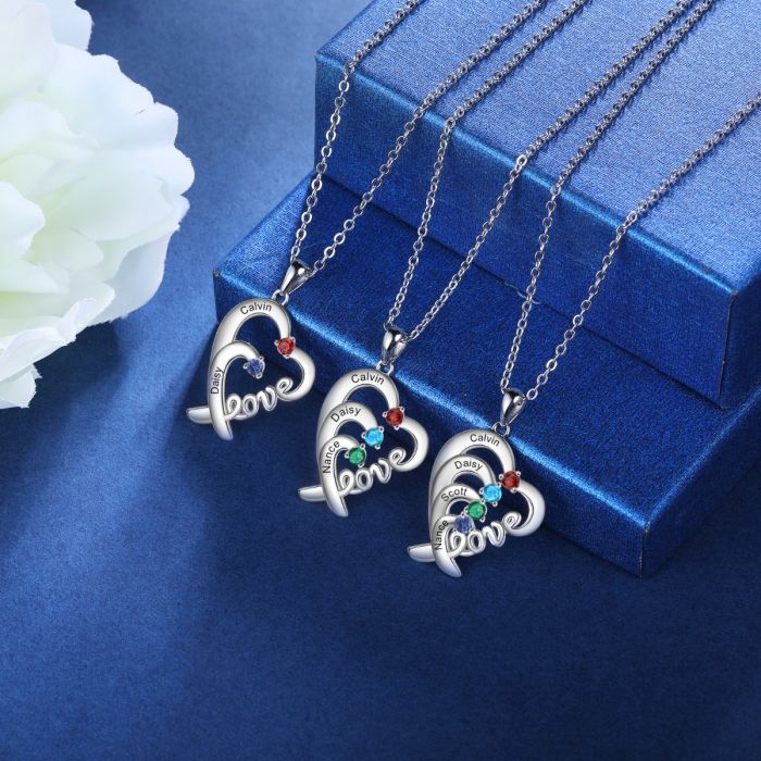 Sterling Silver LOVE Heart Necklace