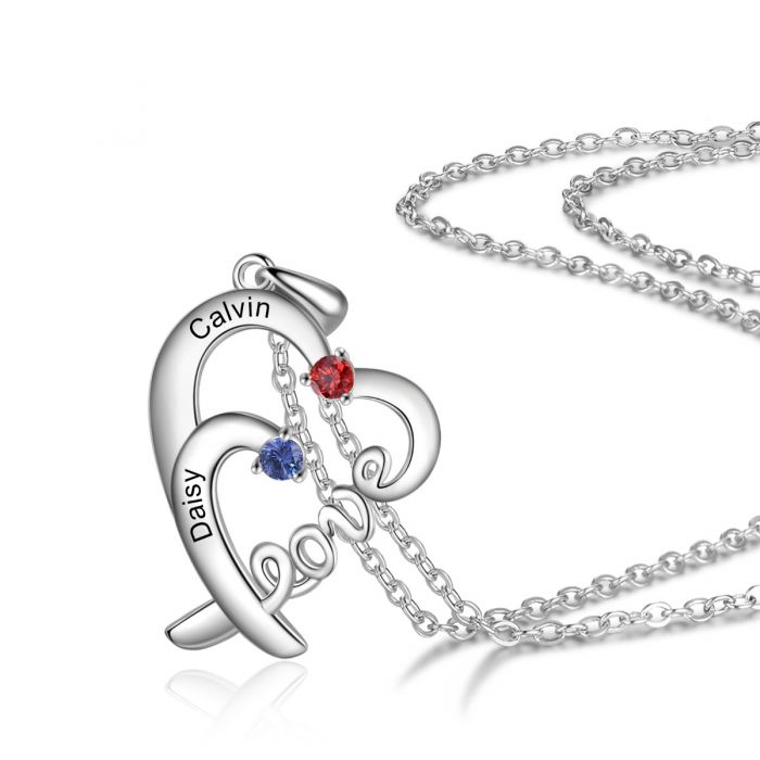 Sterling Silver LOVE Heart Necklace