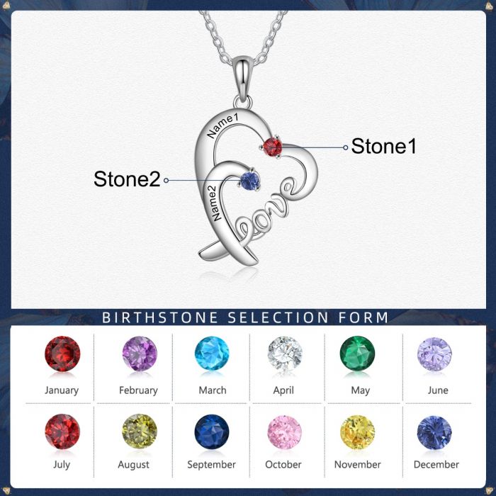 Sterling Silver LOVE Heart Necklace
