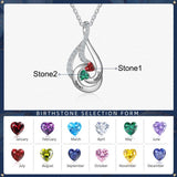 Sterling Silver Drop Shape Birthstone Necklace