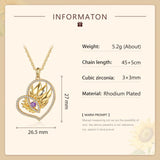 Gold Birthstone Sunflower Heart Shape Pendant Necklace