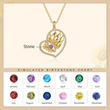 Gold Birthstone Sunflower Heart Shape Pendant Necklace