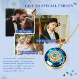 Rhodium Plated Personalized Evil Eye Pendant Necklace