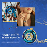Rhodium Plated Personalized Evil Eye Pendant Necklace