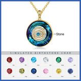 Rhodium Plated Personalized Evil Eye Pendant Necklace